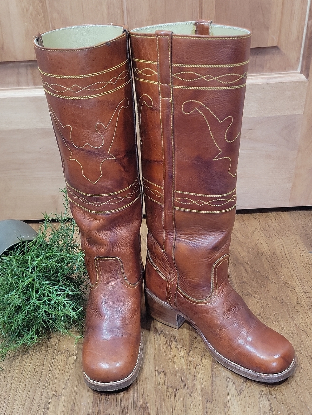 VintageLeather Longhorn Campus Style Boots 5.5 - Picture 13 of 15